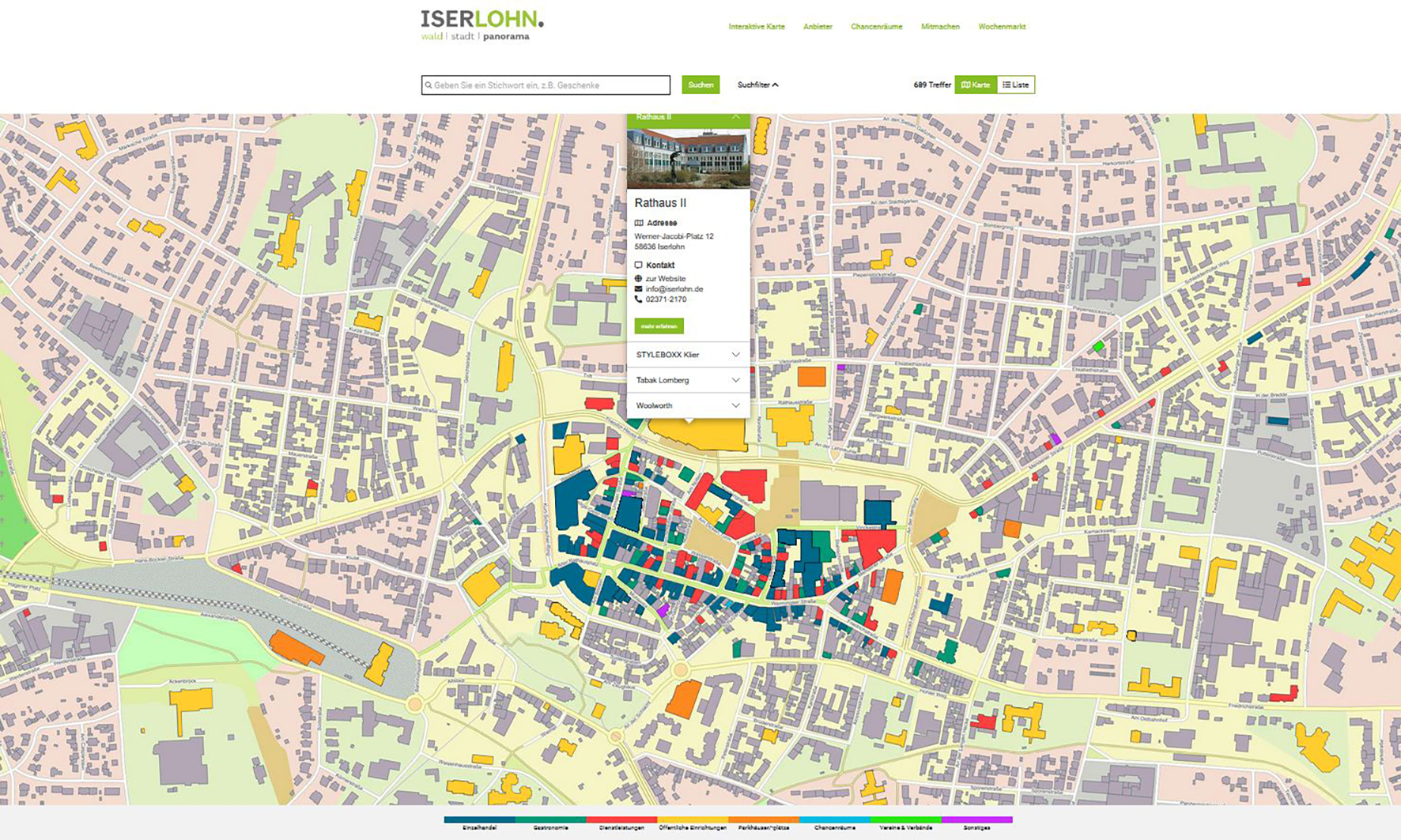 Die interaktive Karte im "Waldstadtpanorama" ist ein digitales Abbild der Iserlohner (Innen-)Stadt.