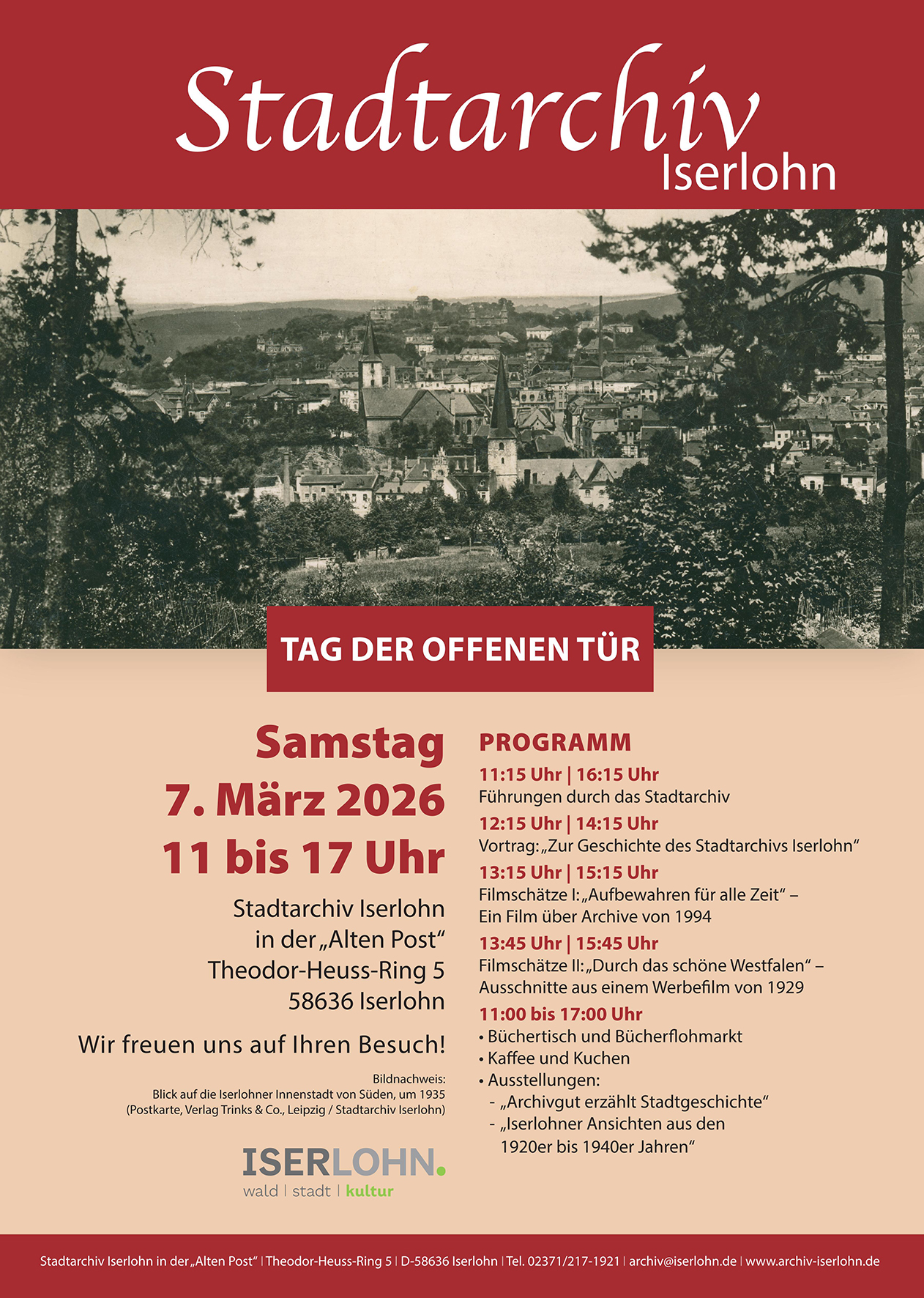 Plakat zum Tag der offenen Tür des Stadtarchivs