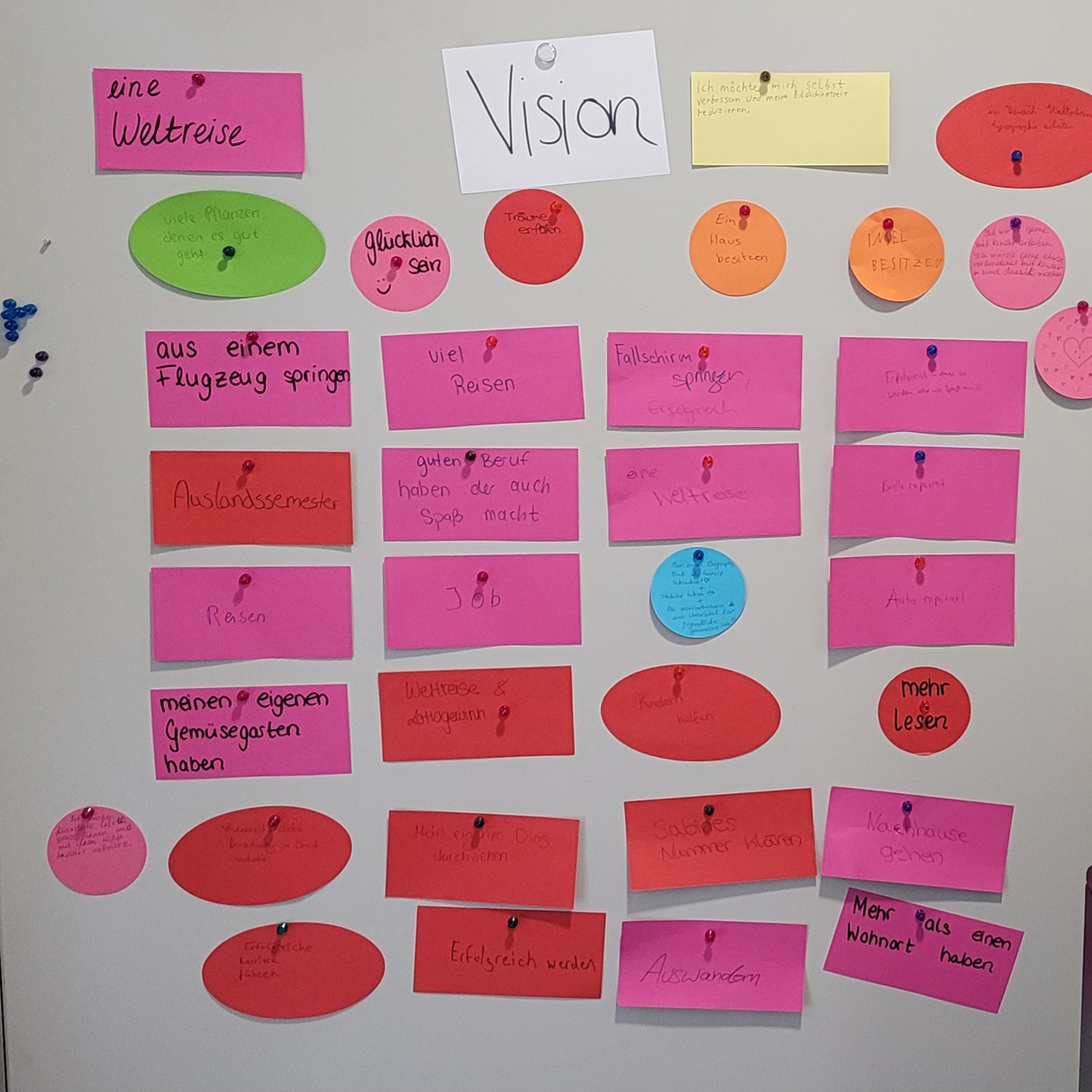 Am Ende wurden die Visionen für das eigene Leben auf einer "Visionswand" festgehalten.