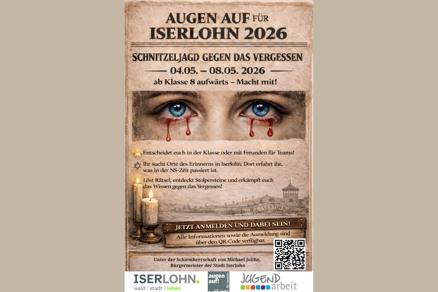 Flyer für das Jugendprojekt „augen auf!“ 