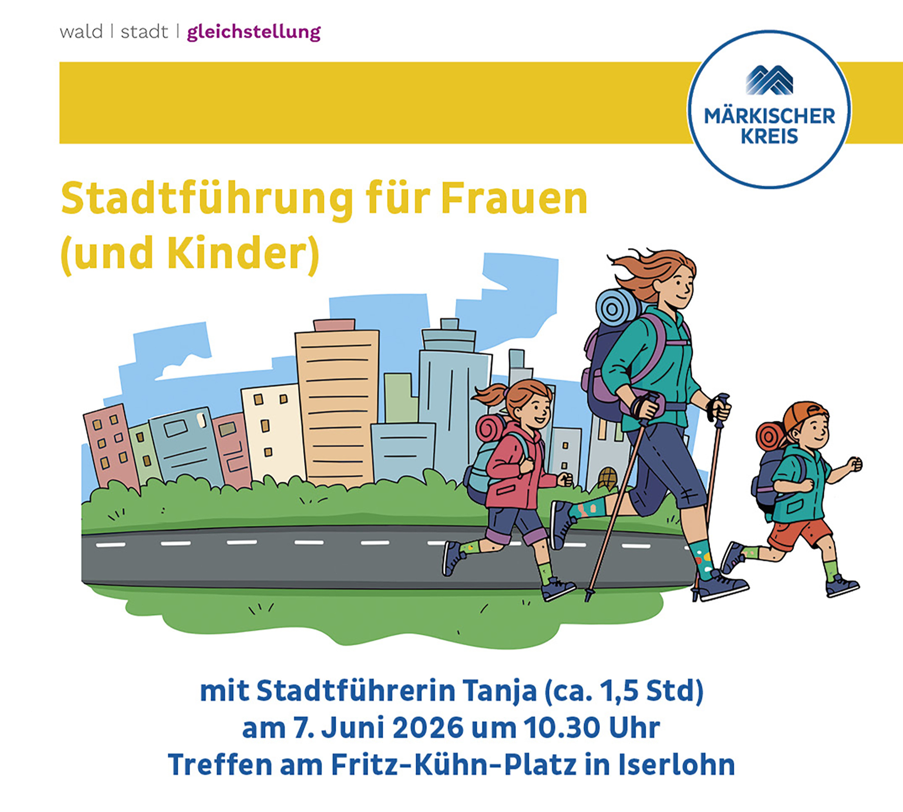 Bei der Stadtführung für Frauen und Kinder führt der Weg entlang stadtgeschichtlich relevanter Orte in der Iserlohner Innenstadt.