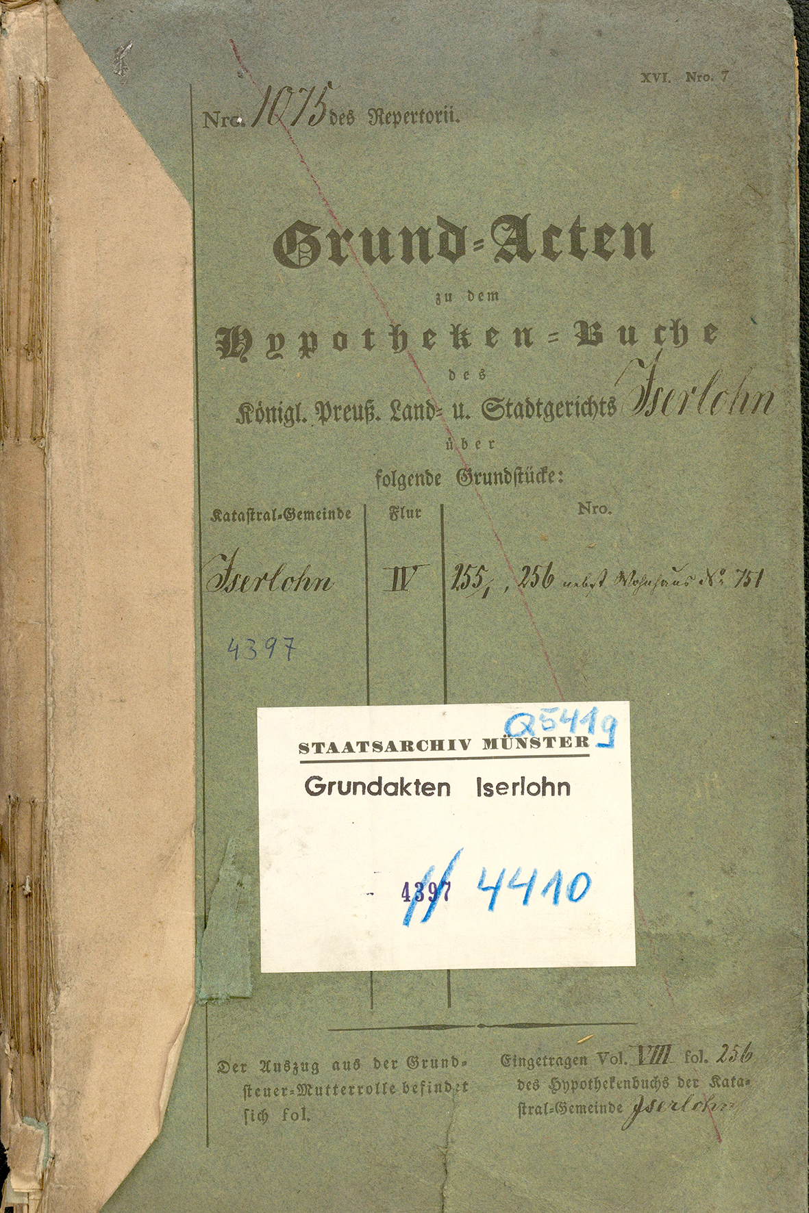 Grundakte aus dem Landesarchiv NRW