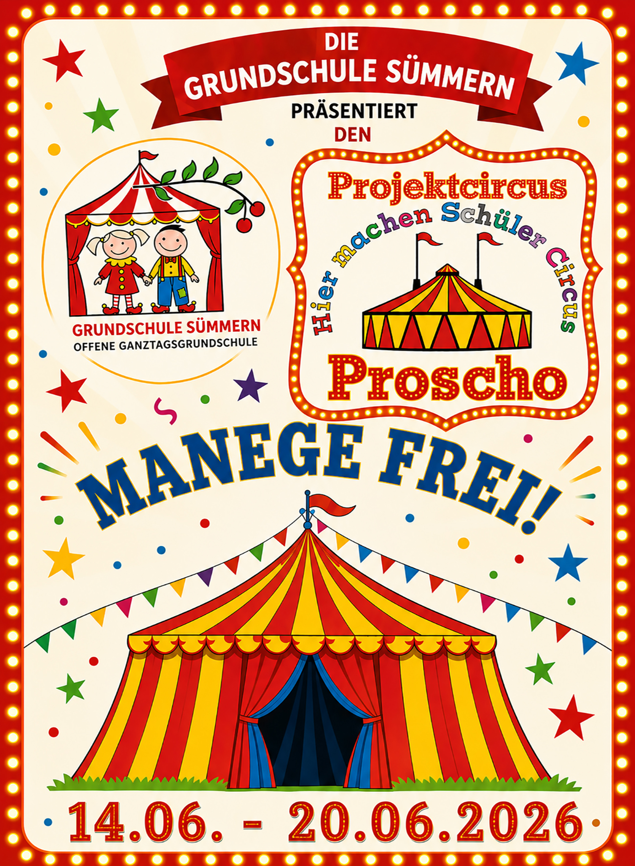 Die Kinder der Grundschule Sümmern schlüpfen im Rahmen des Zirkusprojekts für eine Woche in die Rolle von Artistinnen und Artisten. 