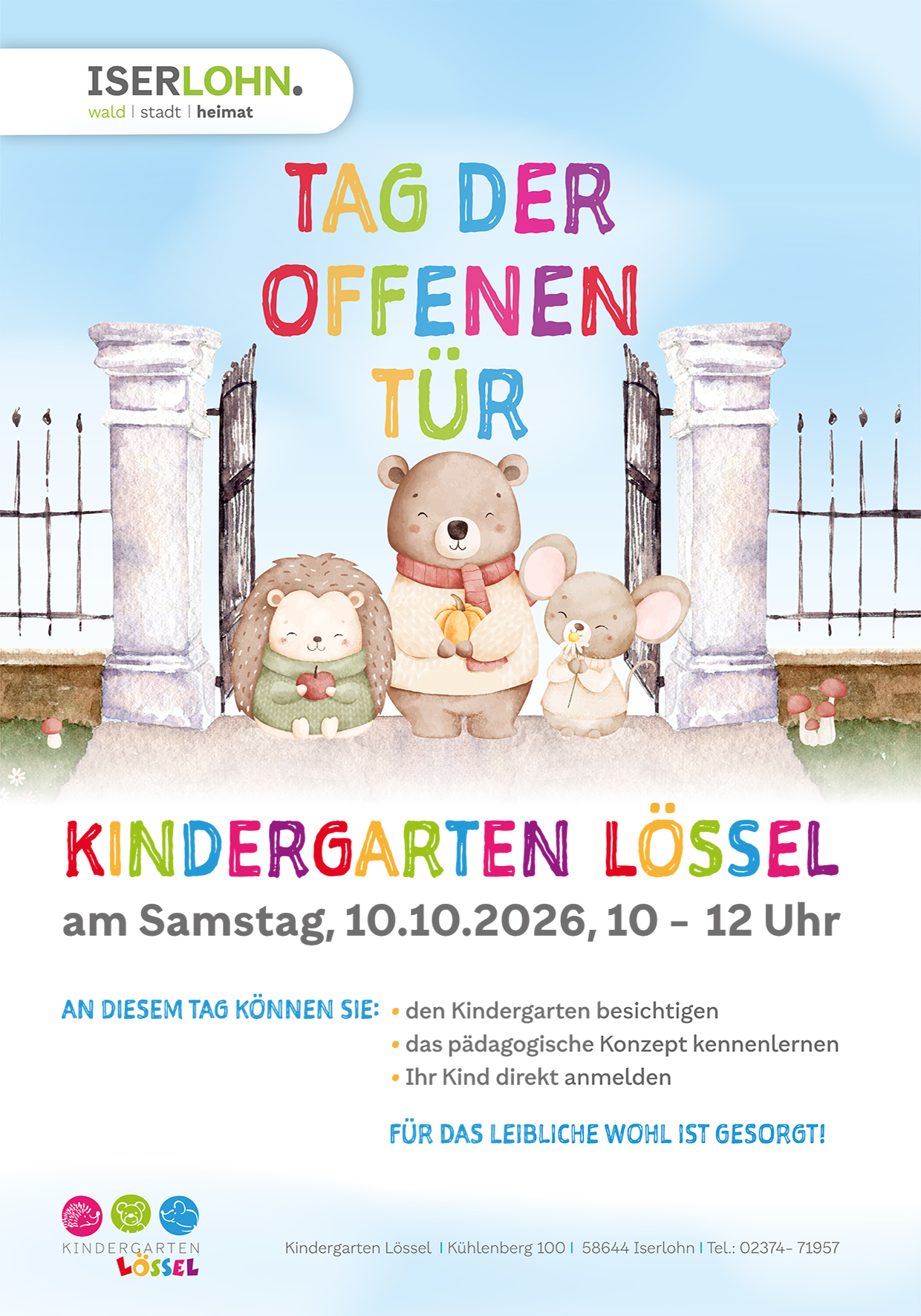 Von 10 bis 12 Uhr können Familien, Eltern und Kinder den Kindergarten in Lössel kennenlernen und das Außengelände erkunden. 