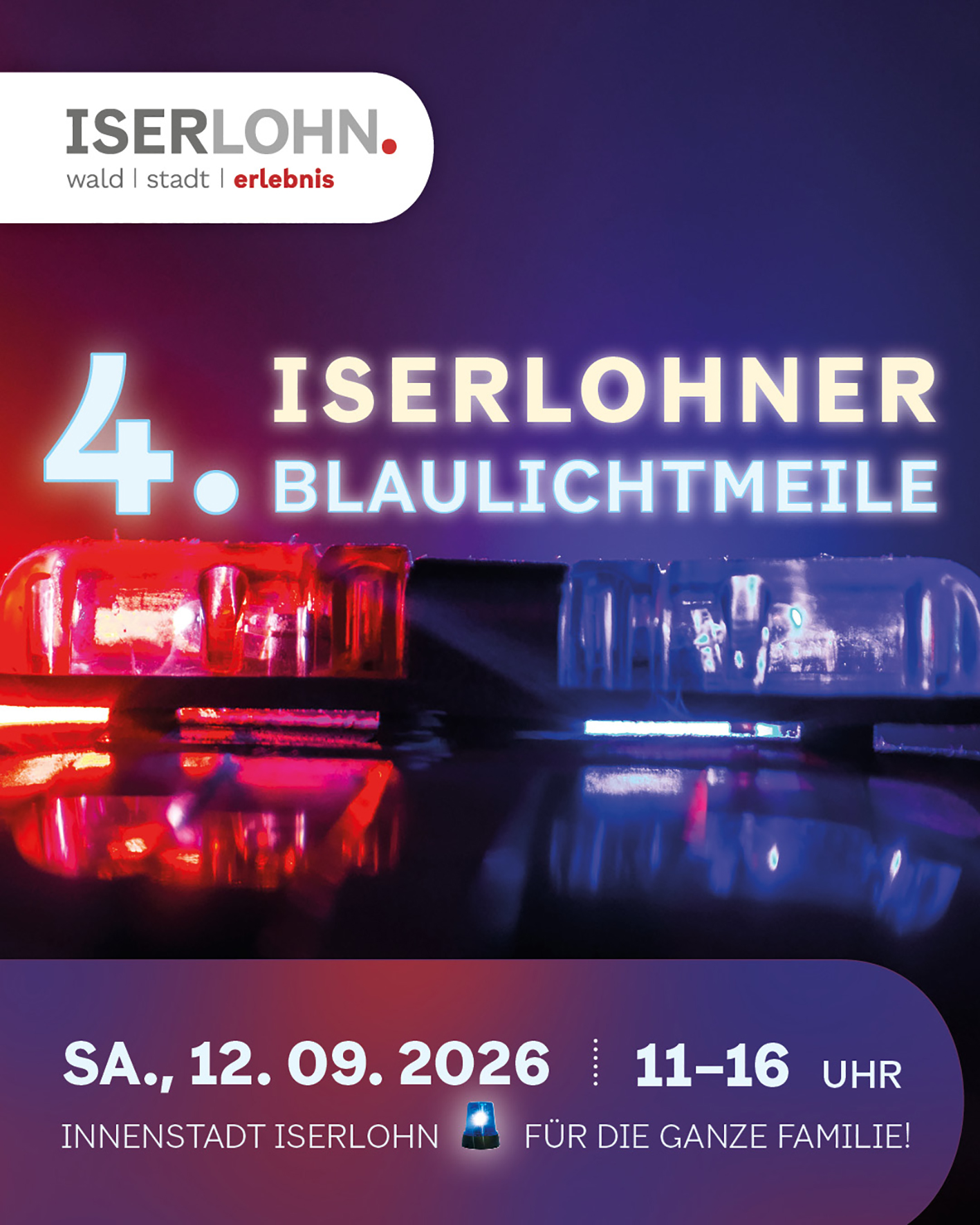 Im Zentrum der Waldstadt findet am 12. September die 4. Iserlohner Blaulichtmeile statt.