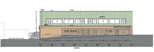 Das Bild zeigt einen Plan der neuen Zweifachturnhalle in Hennen