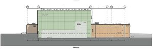 Das Bild zeigt einen Plan der neuen Zweifachturnhalle in Hennen